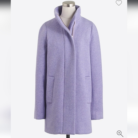 J. Crew City Coat F5325 Heather Hyacinth Purple Women's Sz 8 Wool Blend Pea Coat - Picture 9 of 9